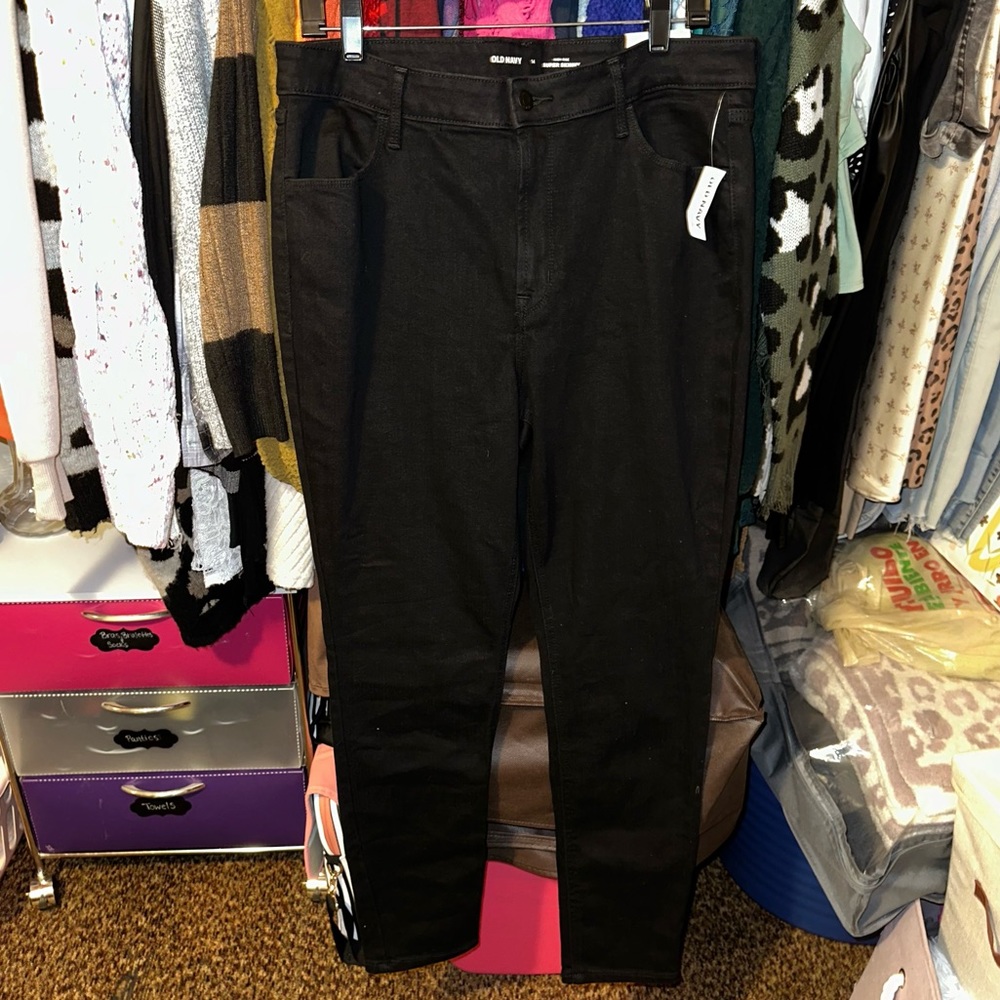 Old Navy Black High Rise Super Skinny Jeans